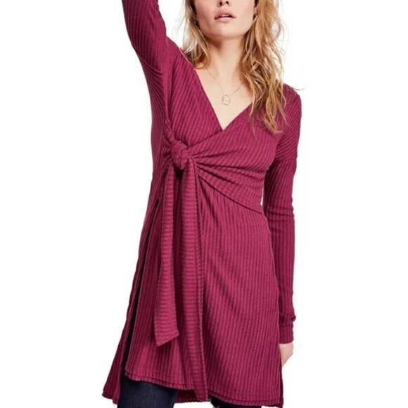 Free People Fall For Your Wrap Tunic Top Sweet Myrtle Size S. NEW - Picture 1 of 14